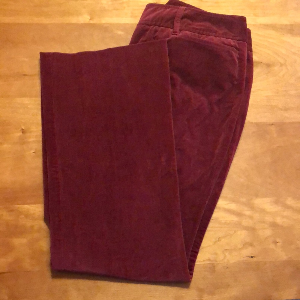 Ann Taylor LOFT Julie Corduroy Straight Leg Soft Stretch Pants/ Slacks Red 6P - Picture 3 of 8
